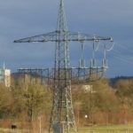 Mast einer Hochspannungsleitung in Markdorf